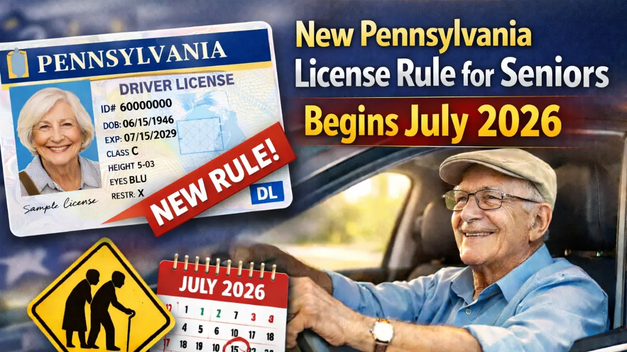 New Pennsylvania Driving License Rule for Seniors Begins July 2026—Essential Changes for Drivers Aged 70 and Above