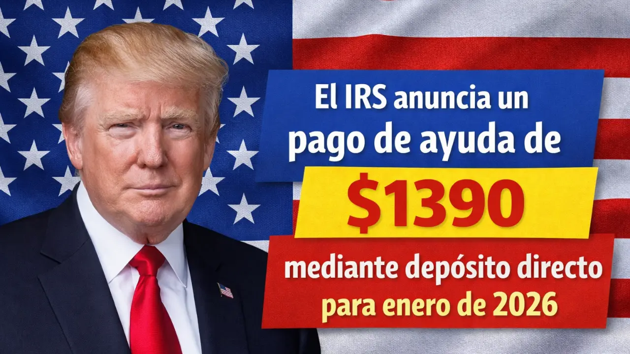 El IRS anuncia un pago de ayuda de $1390 mediante depósito directo para enero de 2026