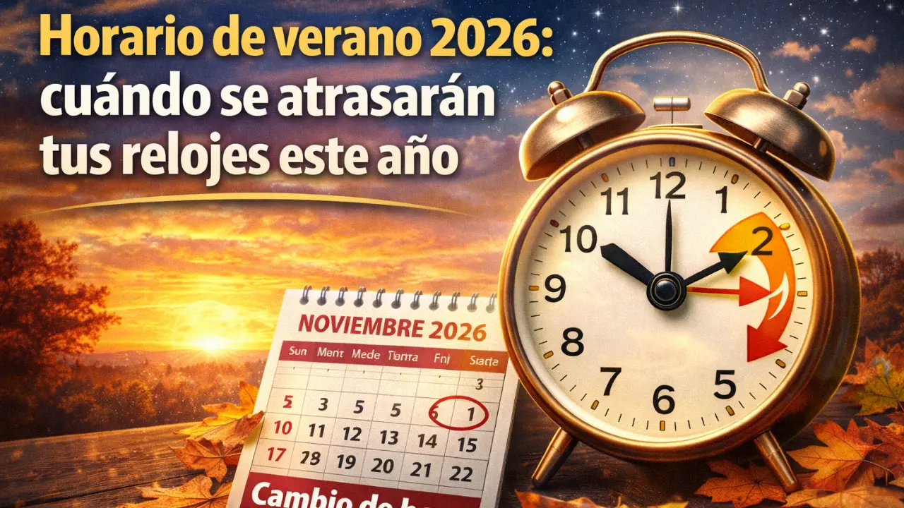 Horario de verano 2026: cuándo se atrasarán tus relojes este año